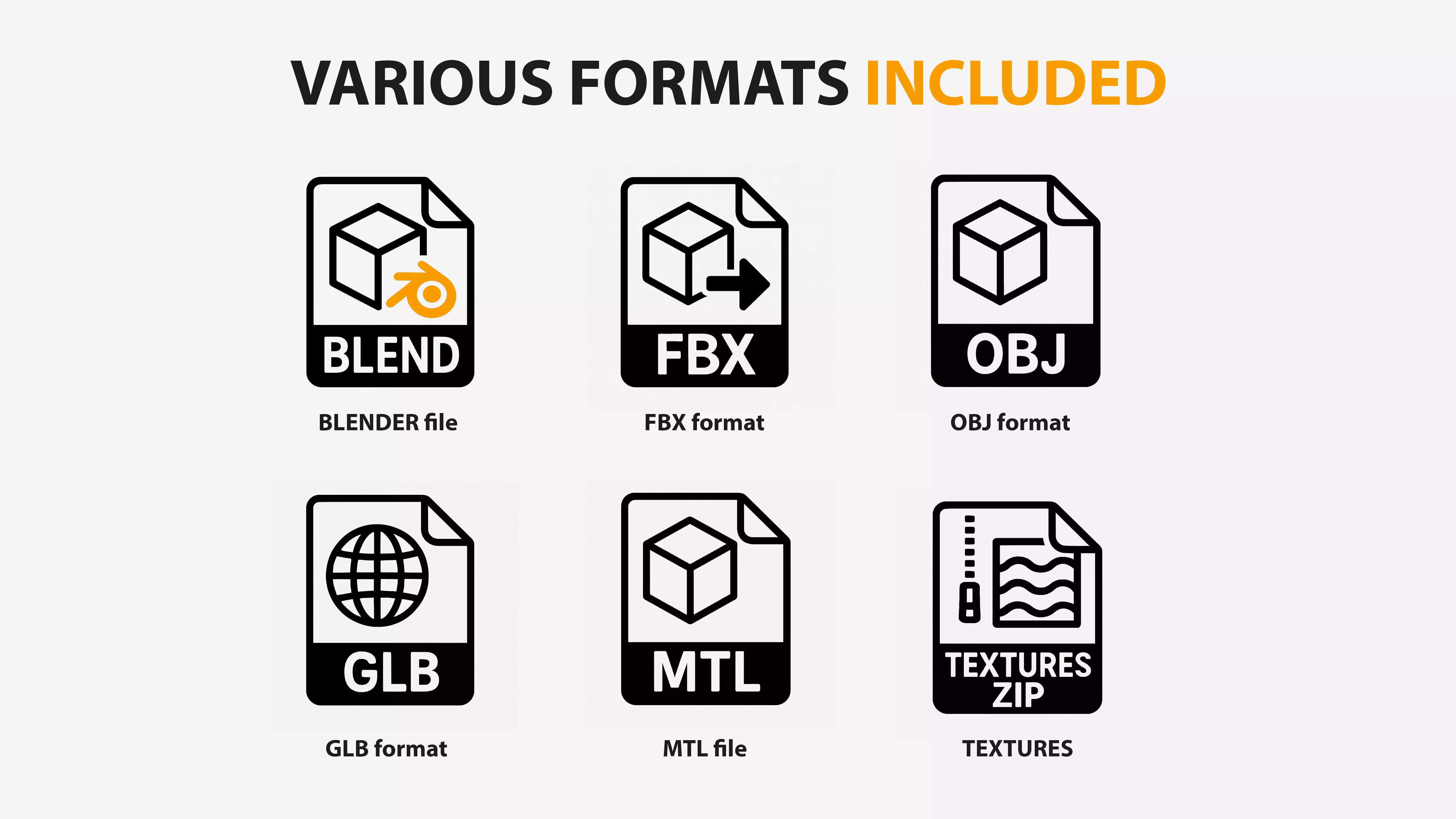 Various file formats included - Blender, FBX, OBJ, GLB for zebra mascot